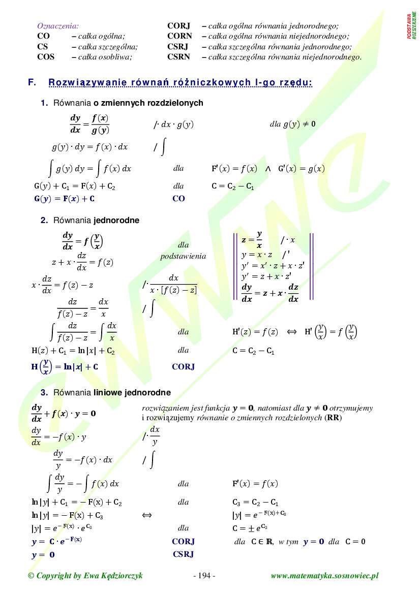 Matematyka Równania Różniczkowe Rozwiązywanie 0219