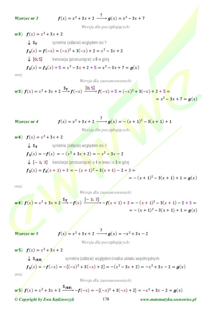 Matematyka Przekształcenia Funkcji 2634